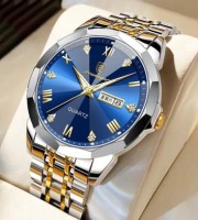 Poedagar 810 Diamond Cart Stainless Steel Luminous Quartz Men Watch