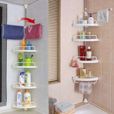 4Tier Caddy Holder Corner Rack Shelf Organizer