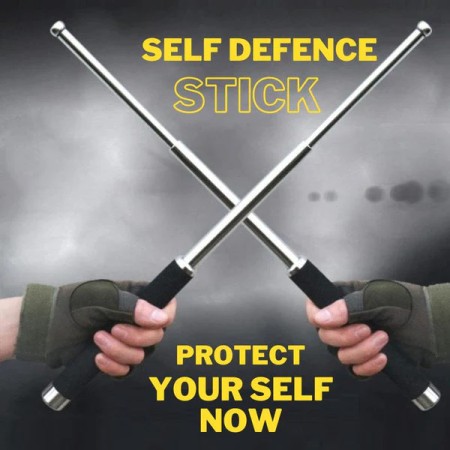 BIG Size 26Inch (Silver Color) Self Defense Stick Metal আত্মরক্ষায় মেটাল ভাঁজযোগ্য লাঠি