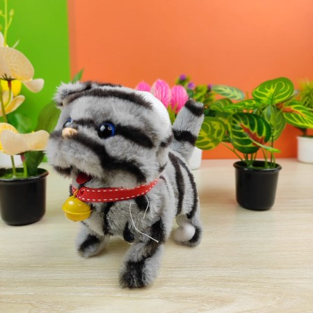 Electric Moving and Meowing Plush Cats (BLACK/ASH MIXED)