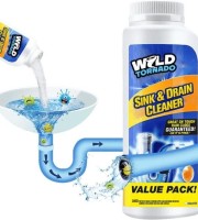 Powerful sink and drain cleaner.