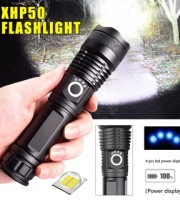 China Rechargeable Waterproof Zoom LED Flashlight USB Torch Light.