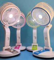 USB Rechargeable Fan With LED Light(Removeble battery)