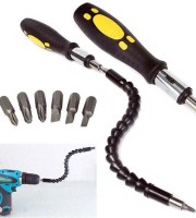 Multi Functional Snake Bit Drill Extender with Bonus Bits Screwdriver