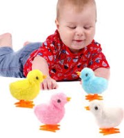 (4-pcs) Jumping Wind-up Chick Toys Chicken Hopping Windup Toy For Kids