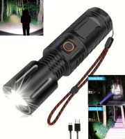 Rechargeable Emergency LED Torch Light, Lithium Battery Ipx6 Waterproof Strong LED Flashlight with power bank