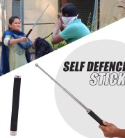 BIG Size 26Inch (Silver Color) Self Defense Stick Metal আত্মরক্ষায় মেটাল ভাঁজযোগ্য লাঠি