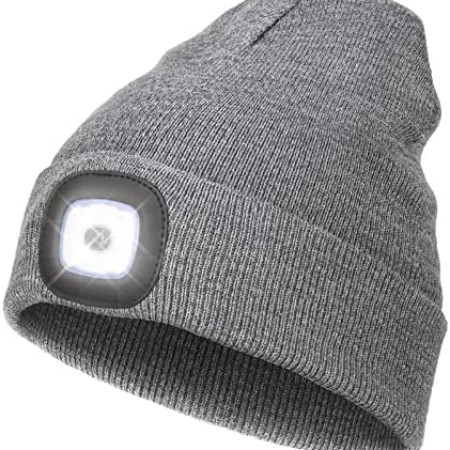 Buy 1 Get 1 Free.USB Rechargeable Winter Cap With Light.(  ASH COLOUR)). 1টি কিনলে ১টি ফ্রি ! অরেঞ্জ অথবা লেমন কালার।