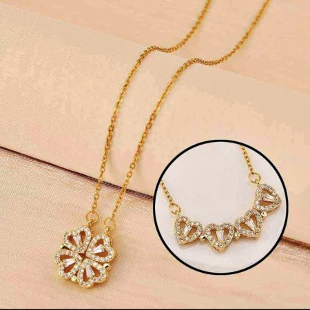 18 K GOLD PLATED FOUR LOVE PENDANT Locket Necklace