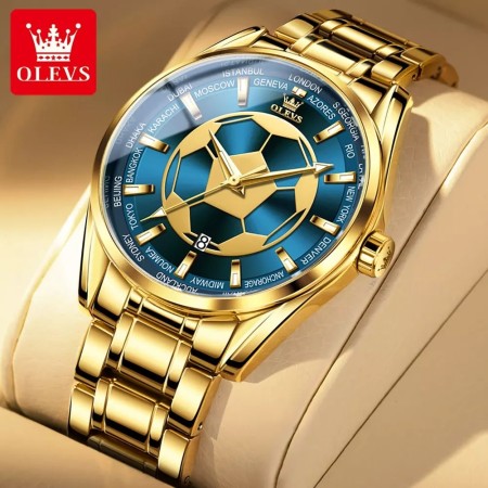 OLEVS Watch 9949 Football Dial Design (GOLDEN)