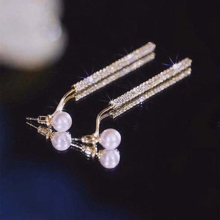 2023 NEW LUXURY ZIRCON LONG TASSEL DANGLE  EARRING
