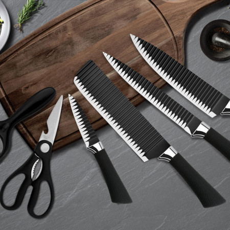 Kitchen Knife Set 6 Pcs Knife Set (কুরবানি ঈদে মাংস ও সবজি কাটা কাটির করার দ্রুত সমাধান)MEW