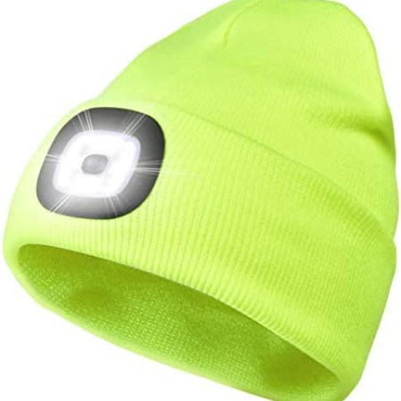 Buy 2 Get 1 Free.Brand New USB Rechargeable Winter Cap With Light.( LEMON COLOUR)