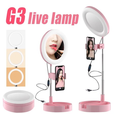 Live Makeup Multipurpose Desk Lamp LED Selfie Light Video Camera Phone Light For Live(Pink Colour)