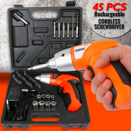 Rechargeable Cordless Screwdriver 45pcs