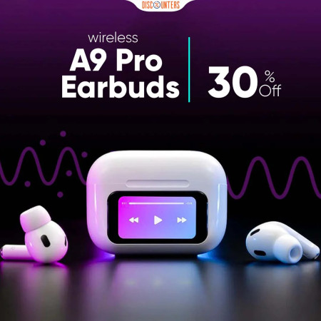 A9 Pro Wireless Earbuds Bluetooth Headphones With Smart Touch Screen ANC