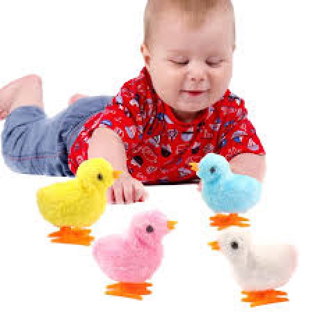 (4-pcs) Jumping Wind-up Chick Toys Chicken Hopping Windup Toy For Kids
