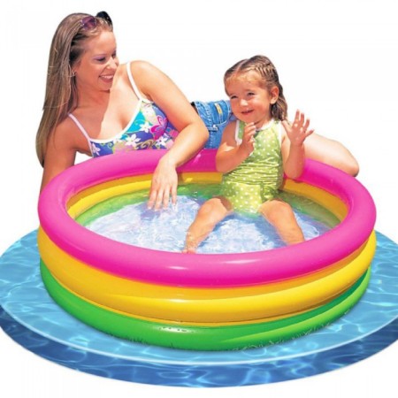 Round Baby Portable Swimming Pool Bathtub 2-LEYER. Baby age (1 to 3)