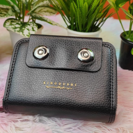 Double part Men Business Credit Card Holder Fold Style Full Zipper Security China Artificial Leather Wallet (NEW Black COLOUR)