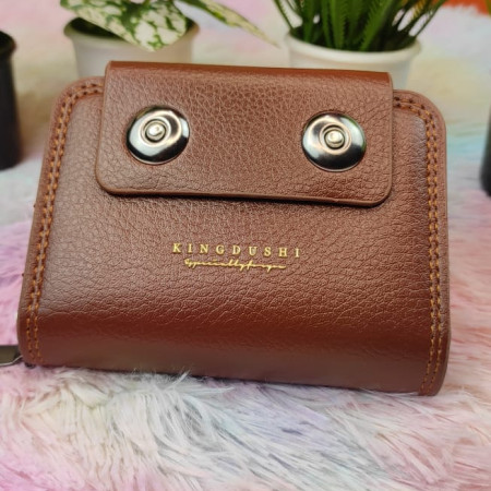 Double part Men Business Credit Card Holder Fold Style Full Zipper Security China Artificial Leather Wallet (NEW BROWN COLOUR)