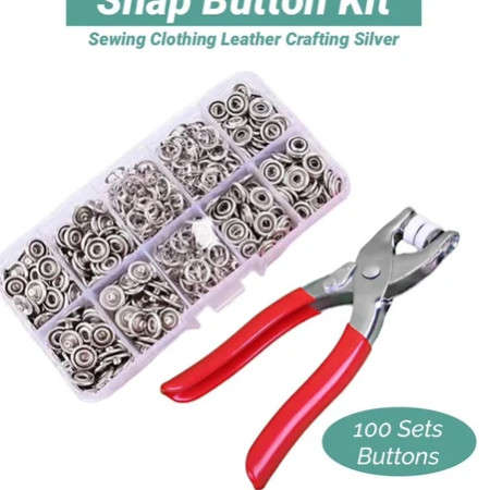 Sewing Snap Buttons Sets Press Tool Kit (100 pcs )