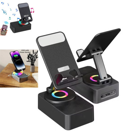 3-in-1 Bluetooth Speaker Phone Stand with Power Bank